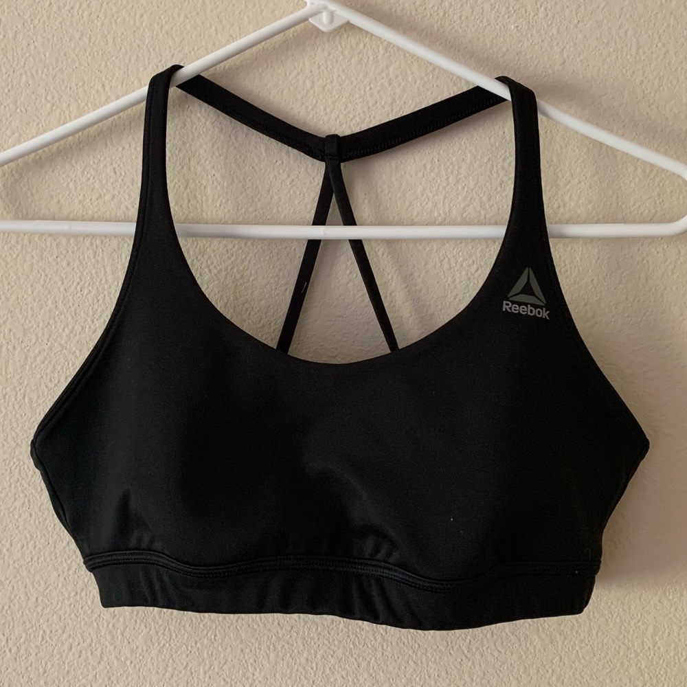 Reebok Speedwick Black Sports Bra, Medium